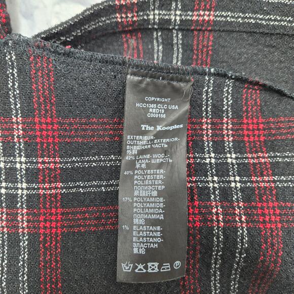 The Kooples Classic Red Plaid Long Sleeve Wool Blend Button Shacket size Small - Picture 15 of 15
